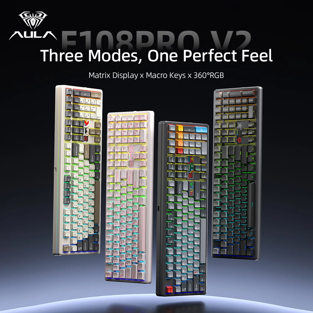 Esports Gaming Uk - Teclado Mecánico AULA F108 Pro V2,