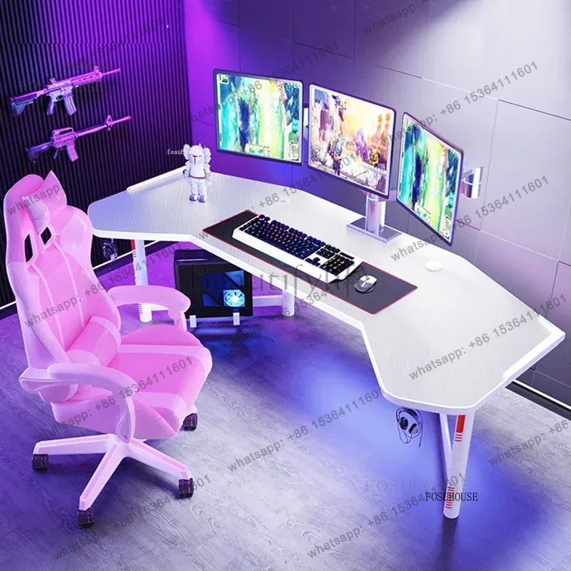 Escritorio blanco para ordenad - Esports Gaming Furniture reseña y precio